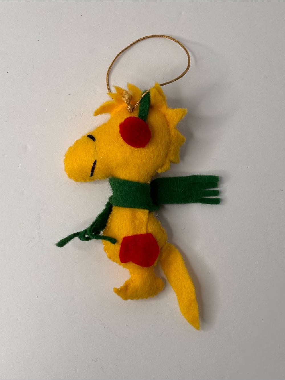 Vintage Woodstock Felt Christmas Tree Ornament 4” CUTE!!
